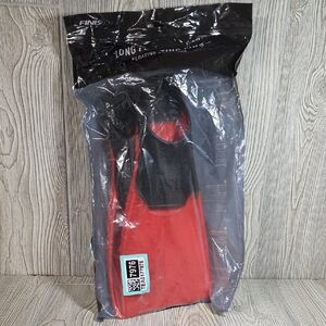 FINIS Long Floating Swimming Snorkeling Red and Black Fins Adult XL NEW
